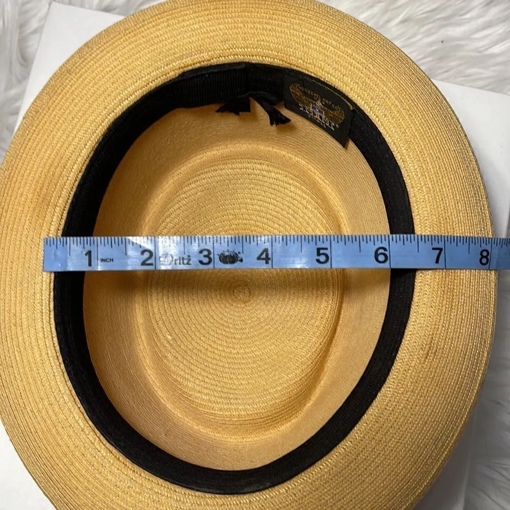 Tan/black straw dress/casual hat